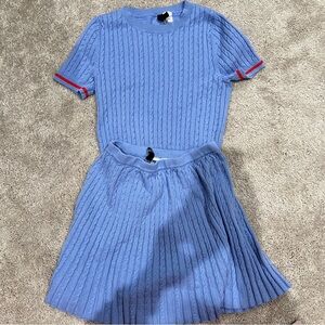Blue Knit top and skirt